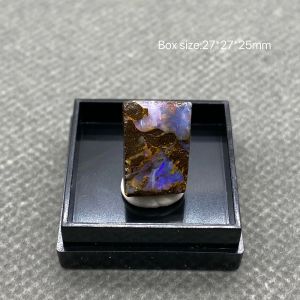 Hängen 100% naturlig sällsynt australisk järn Opal (fotograferad i vått vattenstat) Gem Mineral Prov kvartskvinnor Box Storlek 2,7 cm