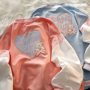 2023 Vår- och höstsäsongen Ny kärlek Instagram Trendig koreansk utgåva Student Loose Versatile Baseball Suit broderad hoodie -kappa för kvinnor 230812