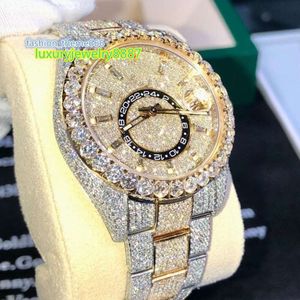 Factory Custom Pass Test diamentów Luksusowe VVS Moissanite Diamond Watch Women Hip Hop Full Diamentowe zegarki