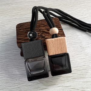 8ml Wooden Cap Empty Glass Car Air Freshener Fragrance Hanging Diffuser Car Perfume Bottle