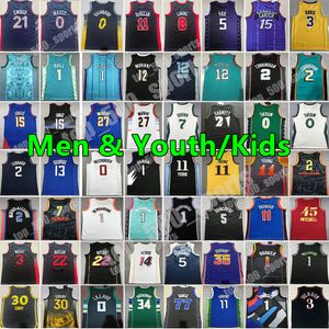 Männer Jugend Basketball Trikot Stephen Curry Wembanyama Damian Lillard Lamelo Ball Ja Morant Jimmy Butler Tatum Devin Booker Kevin Durant Luka Doncic Antetokounmpo