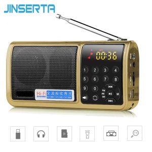 Rádio jinserta mini fm/am/sw banda mundial receptor de rádio mp3 player com lanterna suporte tf cartão/u disk play bateria recarregável