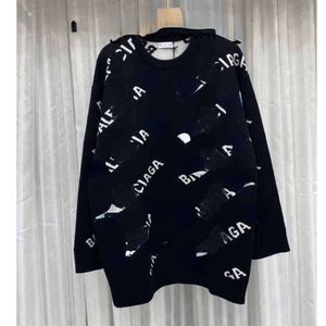 Loose Long Winter balencigas Designers Letter Medium Sweaters New Sweater 23 Wool Casual Round Neck Women Q43M RG65YENG