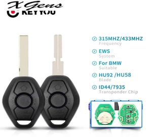 3 -knappens fjärrnyckel för BMW X3 X5 Z3 Z4 1357 Series EWS System 315433MHz med PCF7935 ID44 CHIP HU92 BLADE3779372