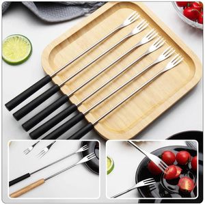 Forks 12 Pcs Chocolate Fondue Fork Cream Cheese Household Grill Stainless Steel Ice Helpful Fruit