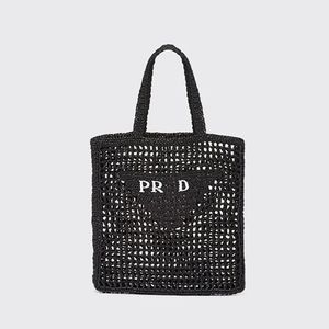 Designer Bag Straw Bag Beach Bag Fashion Mesh Hollow Woven For Summer Straw Bag Black Apricot Summer Woven Bag Vacation Bag Large Capacity Shopping Bag Knitting Tote