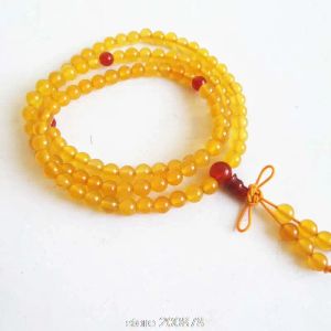 Naszyjniki 6 mm naturalny żółty karnelian modlitwa Mala Rosary Naturalny kamień Bracelets Bro782
