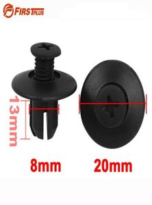 100 x 8 mm otwór Auto klipsy Drzwi samochodowe Panele plastikowe Nuty przedniego pierścień błyskawicy dla Hyundai BYD F3 Black2256358