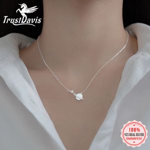 ネックレスTrustDavis 925 Sterling Universe Star Pendant Necklace Lover Daughter Girl S925 Wholesale Jewelry DA2893のための誕生日プレゼント