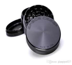 Todo SpaceCase Herb Grinder Alta Qualidade Liga de Alumínio Espaço Caso Moedor de Tabaco Preto Prata 63MM Burnisher Grinder vs sha5332563