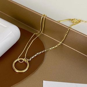 Pingentes ponykiss 925 prata esterlina minimalista redondo gargantilhas colares para mulheres na moda luz luxo jóias finas acessórios geométricos