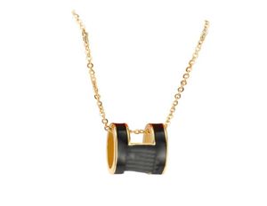 Collana con ciondolo di design Moda H Lettera Catena Gioielli Collane Donna Uomo Festa Argento oro gfhgdhg269J7575967