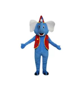 2024 High quality hot Blue elephant Mascot Costumes Cartoon Character Adult Sz