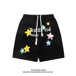 Men's Shorts Mens Shorts American Street Star Print Summer Couple Loose Retro Sports Drawstring Pants 2023 New Y2k Sweatpants Men ClothingH24220 z240606