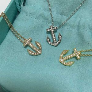 K51u Pendant Necklaces Trendy Brand Ins Navy Anchor Necklace Gold Versatile Pendant Korean Version Temperament Personalized Collar Chain