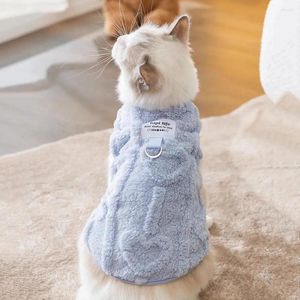 Trajes de gato traje de inverno animal de estimação pulôver aconchegante colete tecido macio roupas de cachorro para conforto de calor