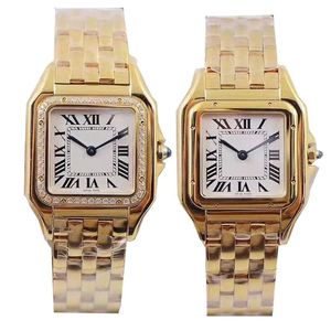 Nowe moda dla kobiet zegarki Square Watches Pasek Gold Stop Luksusowy kwarcowy kwarcowy Zegarek Kobiece Rzymski Zegar Gorący Luksusowy Projektant Watch Designer