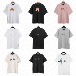 Moda gráfica camisetas para mens designer camiseta homens roupas verão high street palm camisa anjo tops clássico redondo pescoço manga curta luxo tshirt