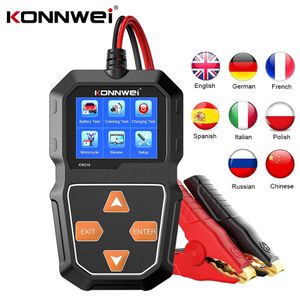 Konnwei KW218 Bil Motorcykelbatteritestare 12V 6V Batterisystem Analysator 2000CCA Laddning av vevning Testverktyg