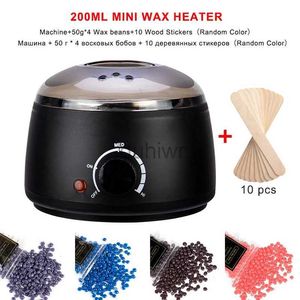 Epilator 200CC Wax Heater Warmer Hair Removal Machine Depilation For Hand Foot Body SPA Epilator Paraffin Wax Pot +Wax Beans +Wood Sticks 240220