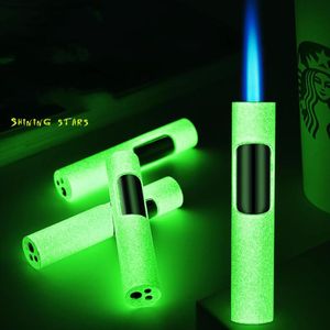 2022 New Torch Luminous Lighter Jet Windproof Cigarette Cigar Gas Lighter Pen Spray Gun Butane Refill Metal Lighter Gadgets Gift8460194