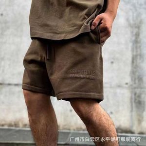 2024 남자와 여자 패션 반바지 디자이너 브랜드 Ess Essentiashorts AEG New Flocking Letter High Street American Loose Sports Outwear 5/4 s2sh