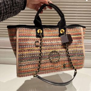 Повседневные сумки Totes Дизайнерская брендовая сумка 2024ss Пляжные цепочки Роскошные сумки через плечо Модная сумка через плечо Высокое качество Холщовая женская женская сумка с письмом