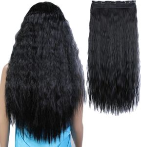 Neue Mode Frauen Lange Haarverlängerung Welle Locken Mais Dauerwelle Haarverlängerung4482301