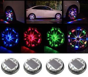 4PCS Car RGB Wheel Light 4 Tryby 12 LED RGB samochód Auto Solar Energy Energy Flash Koła światła Lampa Lampa Dekorunta samochodowa Stylowanie 4203585