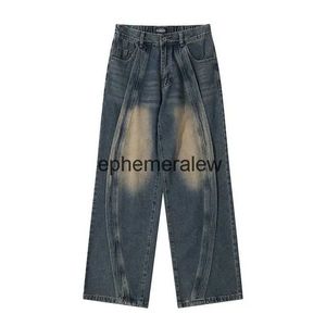 Damenjeans MATTA Amerikanisches High-Street-Design mit ausgewaschener Silhouette und Nischenjeans für Männer und Frauen, Nischen-Retro-Hose mit geradem Bein und lange Hose Y2KH24220