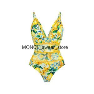 Women's Swimwear 2023 New Sexy One Piece Swimsuit Women Monokini Tropical Printed Ruffe Backless Push Up Female Bathing Suit Beach WearH2422088