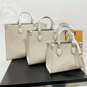 Açık el çantası moda çantası klasik büyük mektup logo tasarımı deri kadın alışveriş çantası