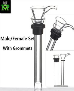 vetrini maschio in vetro e stelo femmina imbuto scorrevole anello di tenuta in gomma nera Oring downstem per tubi in vetro bong in vetro acqua6720611