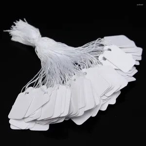 Bolsas de jóias 500 pcs preço etiqueta branca tags string tie relógio display mercadoria cartões de papel retangular tag em branco