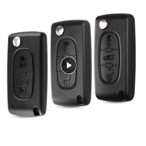 KEYYOU Remote key Case for Peugeot 207 307 308 407 607 807 For Citroen C2 C3 C4 C5 C6 Flip Folding Car Key shell 234 Buttons3205483