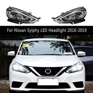 Lâmpada dianteira para nissan sylphy led conjunto de farol 16-19 luzes diurnas streamer sinal de volta acessórios do carro