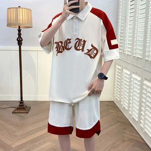 Summer Youth Shorts Shorts Sports Set Boys Polo Shirt T-Shirt Junior High School Student Przystojna sukienka Big Boy