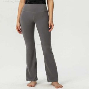 Ll yoga calças de yoga das mulheres bell-bottoms super elástico cintura alta leggings ginásio treino queimado calças largas assassino pernas para mulher alargamento