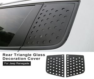 Capa de decoração de vidro para janela traseira preta para jeep renegade acessórios externos automotivos 2 peças 7349852