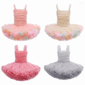 Flickaklänningar Princess Dress Flower Tutu Kids Ballerina Fancy Summer Baby Carnival Birthday Party Costume