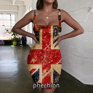 Casual Dresses Phechion Nationalflagge 3D-Druckkleid Frauen Halfter ärmellos Mode Damen Roman Sexy Damenbekleidung G70