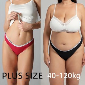 Women's Panties 6Pcs S-4XL Plus Size Thongs For Women Cotton Solid Low Rise Sexy G String Breathable Black Thong Multi Pack