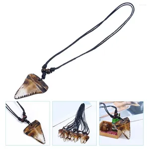Pendanthalsband Shark Stone Halsband smycken kedja hals för pojkar manlig tand retro tänder tillbehör surfare smycken