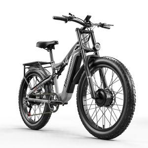 26 tum Electric Beach Cruiser Mountain Shengmilo Bike 2000W Dual Motor Ebike City Fat Däck Bicycle 17.5AH 48V Samsung Full Suspension E-Bike US S600 E-MTB