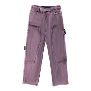 Mens clássico nigo roxo jeansTassel danificado denim buraco calças Slim fit designer jeans 0T1F