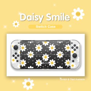 Custodie Kawaii Daisy Funda Custodia Cover OLED per Nintendo Switch per ragazza Custodia protettiva in TPU agganciabile per Controller Nintendo Switch JoyCon