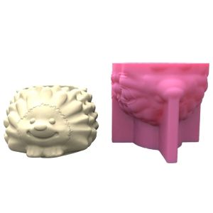 attrezzature Simpatico riccio Vaso di fiori in cemento Stampo in silicone Portapenne candela Stampo in resina Animale Succulente Fioriera Vaso Stampo Arte fai da te 57BD