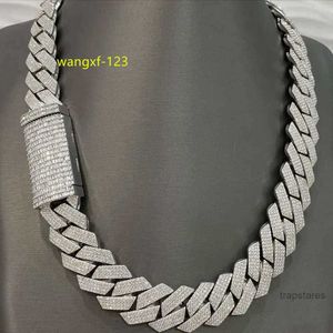 Konfigurowalne 18/20/22/24 cale VVS Diamentowe łańcuchy 925 Srebrne losowane mrożone moissanite Miami Naszyjnik Cuban Link łańcuch M0GM