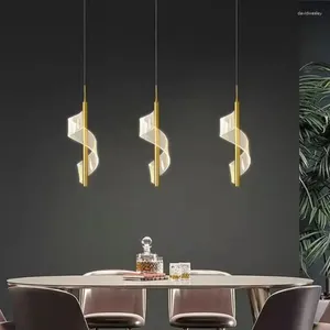 Pendant Lamps Dining Table Acrylic Led Chandelier Bedroom Living Room Luxury Hanging Light Restaurant Aisle Bar Home Indoor Decor Lamp