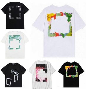 Sommar Luxurys herr och kvinnor t -shirt designers offs kläder lösa tees toppar man avslappnad gata graffiti skjorta tröjor kort ärm thester offs white x3